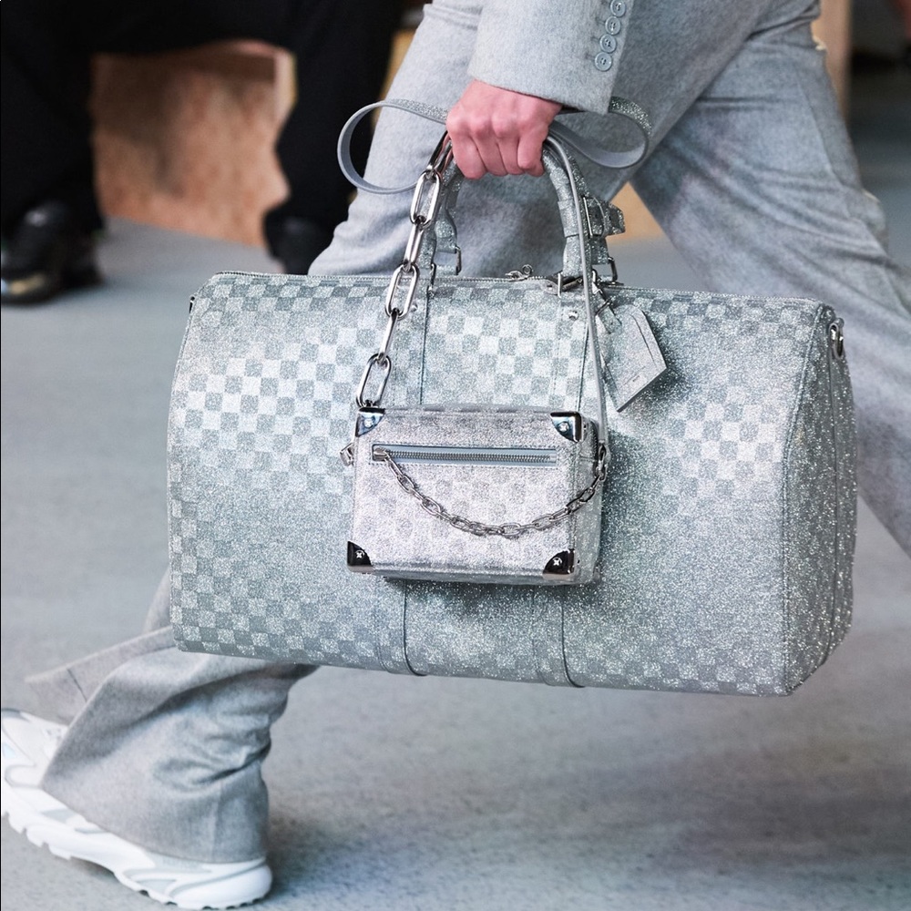Louis Vuitton Glitter Damier Keepall Mens LV SS22 Runway by Virgil Abloh - Picture 12 of 17